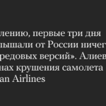 „Leider hörten wir in den ersten drei Tagen nur Wahnvorstellungen aus Russland.“ Aliyev über die Gründe für den Absturz des Flugzeugs der Azerbaidschan Airlines